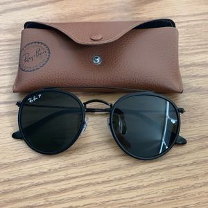 RAY BAN: Polarized round double bridge glasses